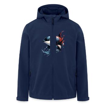 Orca Killer Whale - Men’s Recycled Softshell Jacket by Stanley/Stella - navy - Front - AI Model Male 185 light (185cm)