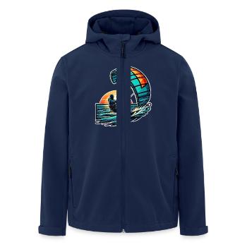 Kitesurfing Kitesurfer Kiteboard - Men’s Recycled Softshell Jacket by Stanley/Stella - navy - Front - AI Model Male 185 light (185cm)