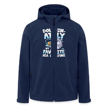 Dolphin-ately My Favorite Sea Creature - Recycelte Männer Softshell-Jacke von Stanley/Stella - Navy - Vorne - AI Model Male 185 light (185cm)