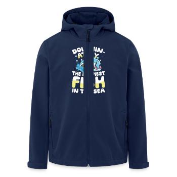 Dolphin-ately The Happiest Fish In The Sea - Recycelte Männer Softshell-Jacke von Stanley/Stella - Navy - Vorne - AI Model Male 185 light (185cm)