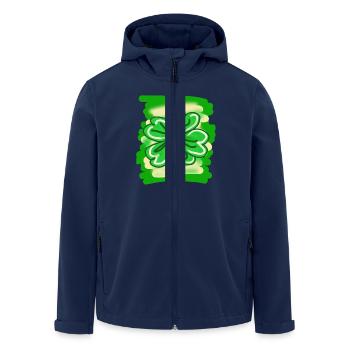 Trèfle peint à la main feuille porte-bonheur St Patrick - Veste softshell homme en polyester recyclé Stanley/Stella - marine - Devant - AI Model Male 185 light (185cm)