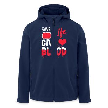 Blood donation saves lives - Men’s Recycled Softshell Jacket by Stanley/Stella - navy - Front - AI Model Male 185 light (185cm)