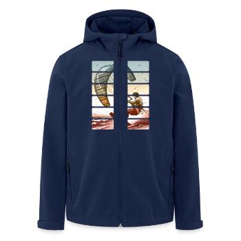 Kitesurfing Kitesurfer Kiteboard - Men’s Recycled Softshell Jacket by Stanley/Stella - navy - Front - AI Model Male 185 light (185cm)