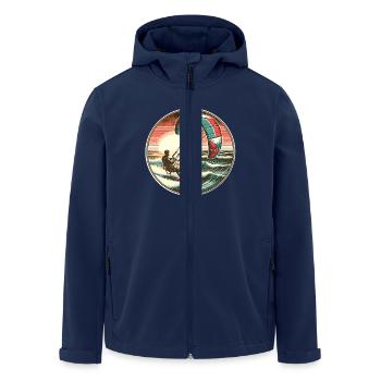 Kitesurfing Kitesurfer Kiteboard - Men’s Recycled Softshell Jacket by Stanley/Stella - navy - Front - AI Model Male 185 light (185cm)
