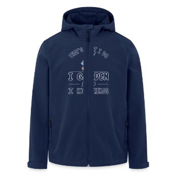 Gardening Garden And Know Things Funny Gardener - Men’s Recycled Softshell Jacket by Stanley/Stella - navy - Front - AI Model Male 185 light (185cm)