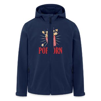 Popcorn Fasching Geschenkidee Funny - Recycelte Männer Softshell-Jacke von Stanley/Stella - Navy - Vorne - AI Model Male 185 light (185cm)