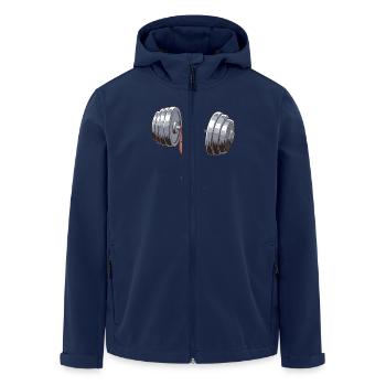 Funny ant in gym lifting weights - Men’s Recycled Softshell Jacket by Stanley/Stella - navy - Front - AI Model Male 185 light (185cm)