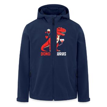 Donorsaurus – Funny Blood Donor Dinosaur Desi - Men’s Recycled Softshell Jacket by Stanley/Stella - navy - Front - AI Model Male 185 light (185cm)