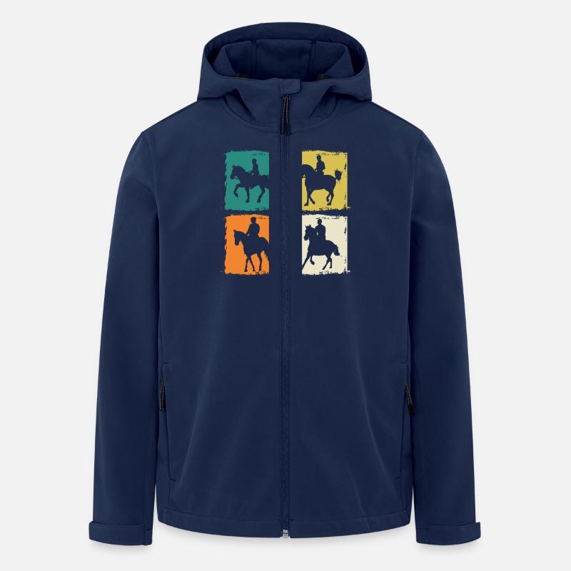 Reiten Pferde - Recycelte Männer Softshell-Jacke von Stanley/Stella - Navy