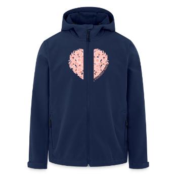 Floral heart with an inspiring message Floral - Men’s Recycled Softshell Jacket by Stanley/Stella - navy - Front - AI Model Male 185 light (185cm)