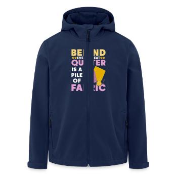 Behind Every Great Quilter Sewing Quilting - Recycelte Männer Softshell-Jacke von Stanley/Stella - Navy - Vorne - AI Model Male 185 light (185cm)