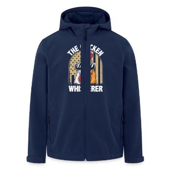 Funny chicken whisperer design - Men’s Recycled Softshell Jacket by Stanley/Stella - navy - Front - AI Model Male 185 light (185cm)