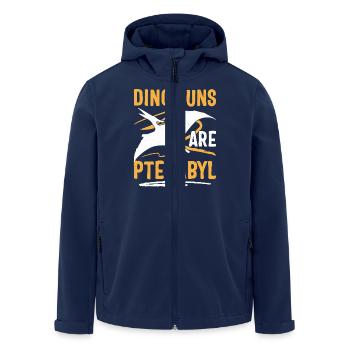 Funny Dino Pun Pterodactyl - Men’s Recycled Softshell Jacket by Stanley/Stella - navy - Front - AI Model Male 185 light (185cm)