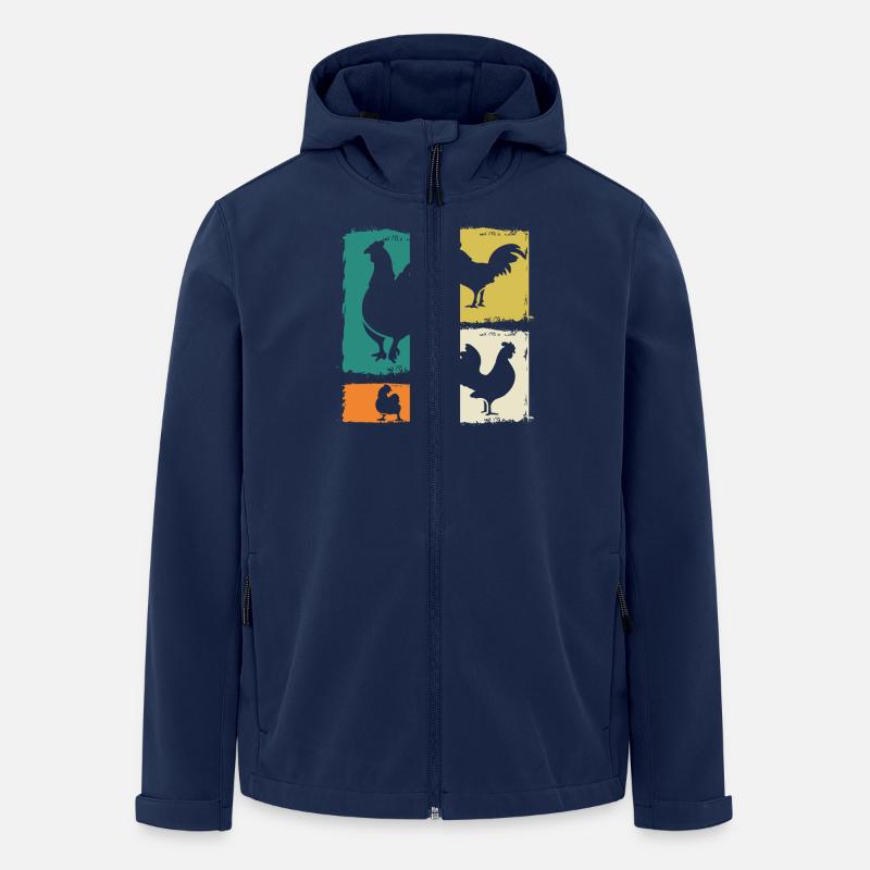 Poulet Coq - Veste softshell homme en polyester recyclé Stanley/Stella - marine