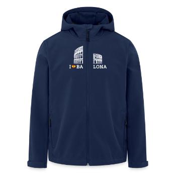 I Love Barcelona Heart Flag Colosseum Spain Lover - Men’s Recycled Softshell Jacket by Stanley/Stella - navy - Front - AI Model Male 185 light (185cm)