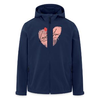 I love you Heart Love Couple In Love - Men’s Recycled Softshell Jacket by Stanley/Stella - navy - Front - AI Model Male 185 light (185cm)