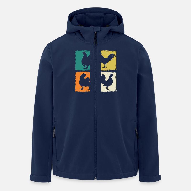 Poulet Coq - Veste softshell homme en polyester recyclé Stanley/Stella - marine