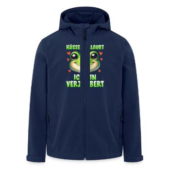 Karneval Frosch KÜSSEN ERLAUBT BIN VERZAUBERT - Recycelte Männer Softshell-Jacke von Stanley/Stella - Navy - Vorne - AI Model Male 185 light (185cm)