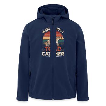 World's Best Toad Catcher Retro - Men’s Recycled Softshell Jacket by Stanley/Stella - navy - Front - AI Model Male 185 light (185cm)