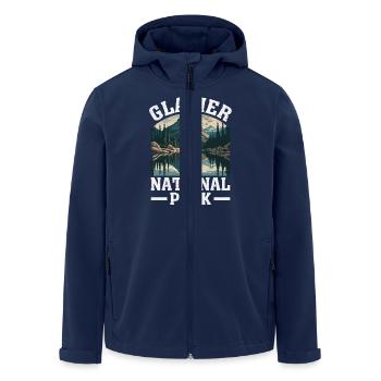Conception de la nature du parc national des Glaciers - Veste softshell homme en polyester recyclé Stanley/Stella - marine - Devant - AI Model Male 185 light (185cm)