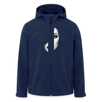 Beautiful Woman's Face Aesthetics Art with Red Lips - Men’s Recycled Softshell Jacket by Stanley/Stella - navy - Front - AI Model Male 185 light (185cm)