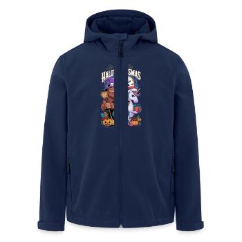 Happy Halothanksmas Alien Unicorn Bigfoot - Recycelte Männer Softshell-Jacke von Stanley/Stella - Navy - Vorne - AI Model Male 185 light (185cm)