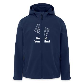 Rewind Your Mind - Men’s Recycled Softshell Jacket by Stanley/Stella - navy - Front - AI Model Male 185 light (185cm)