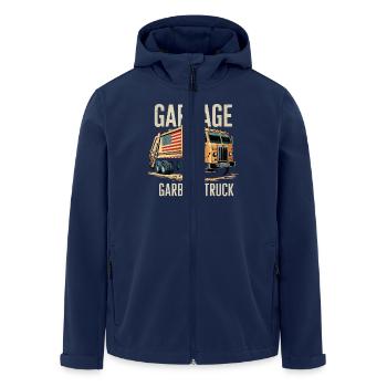 Garbage Truck Motif for Garbage Truck Enthusiasts - Men’s Recycled Softshell Jacket by Stanley/Stella - navy - Front - AI Model Male 185 light (185cm)