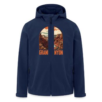 Grand Canyon Vintage Natur Design - Recycelte Männer Softshell-Jacke von Stanley/Stella - Navy - Vorne - AI Model Male 185 light (185cm)