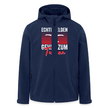 Turnen Mädchen Gymnastik Turnanzug Turnerin - Recycelte Männer Softshell-Jacke von Stanley/Stella - Navy - Vorne - AI Model Male 185 light (185cm)