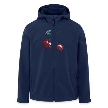 Süße Kirsche mit Glitzernden Blättern Design - Recycelte Männer Softshell-Jacke von Stanley/Stella - Navy - Vorne - AI Model Male 185 light (185cm)
