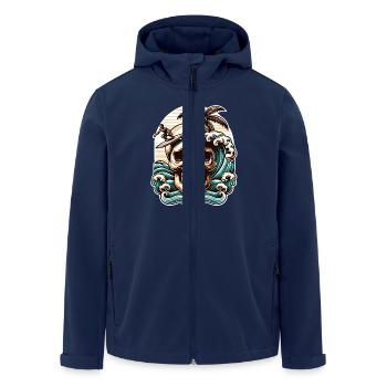 Surfen Surfer skull - Recycelte Männer Softshell-Jacke von Stanley/Stella - Navy - Vorne - AI Model Male 185 light (185cm)