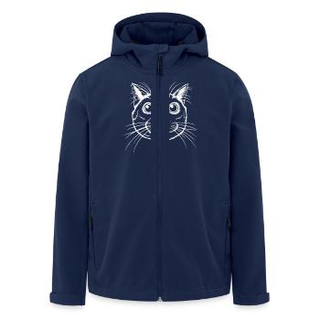 Conception détaillée de la tête de chat - Veste softshell homme en polyester recyclé Stanley/Stella - marine - Devant - AI Model Male 185 light (185cm)