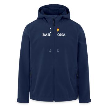 J’aime Barcelone Cool Tour Eiffel Jeu de mots Drapeau coeur - Veste softshell homme en polyester recyclé Stanley/Stella - marine - Devant - AI Model Male 185 light (185cm)