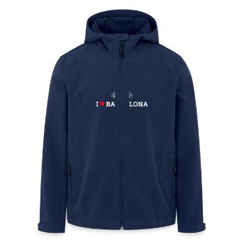 J’aime Barcelone Cool Heart Flag Tour Eiffel Fun - Veste softshell homme en polyester recyclé Stanley/Stella - marine - Devant - AI Model Male 185 light (185cm)