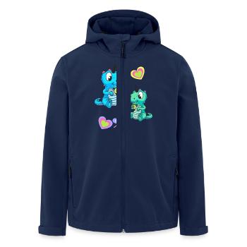 Einhorn Drache Retro Kinder Kind Baby - Recycelte Männer Softshell-Jacke von Stanley/Stella - Navy - Vorne - AI Model Male 185 light (185cm)