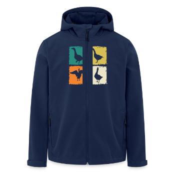 Goose - Men’s Recycled Softshell Jacket by Stanley/Stella - navy - Front - AI Model Male 185 light (185cm)