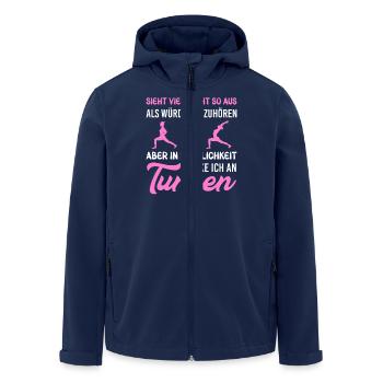 Turnen Mädchen Gymnastik Turnanzug Turnerin - Recycelte Männer Softshell-Jacke von Stanley/Stella - Navy - Vorne - AI Model Male 185 light (185cm)