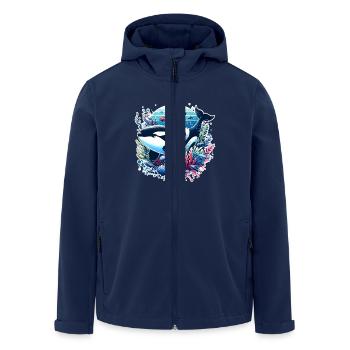Orca Schwertwal - Recycelte Männer Softshell-Jacke von Stanley/Stella - Navy - Vorne - AI Model Male 185 light (185cm)