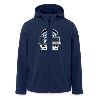 ON LINE - Men’s Recycled Softshell Jacket by Stanley/Stella - navy - Front - AI Model Male 185 light (185cm)