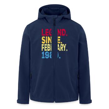 Un beau maillot pour les légendes nées en février1980 - Veste softshell homme en polyester recyclé Stanley/Stella - marine - Devant - AI Model Male 185 light (185cm)