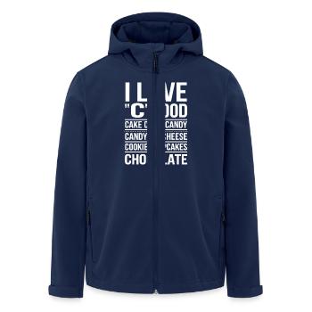 J’adore la nourriture C : gâteaux, chips, bonbons, - Veste softshell homme en polyester recyclé Stanley/Stella - marine - Devant - AI Model Male 185 light (185cm)