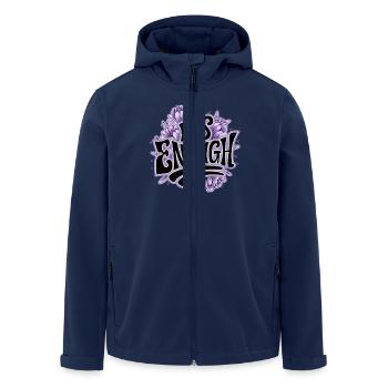 Es Reicht: Ausdrucksstarke Blumenmuster im Fokus - Recycelte Männer Softshell-Jacke von Stanley/Stella - Navy - Vorne - AI Model Male 185 light (185cm)