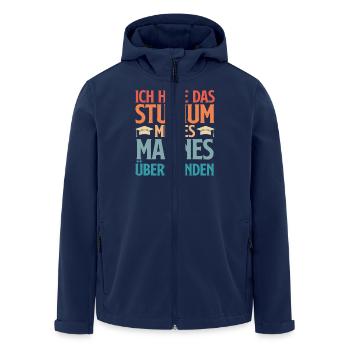 Doktortitel HABE DAS STUDIUM MEINES MANNES - Recycelte Männer Softshell-Jacke von Stanley/Stella - Navy - Vorne - AI Model Male 185 light (185cm)