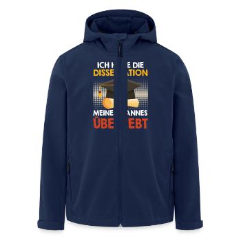 Doktortitel DOKTORARBEIT MEINES MANNES ÜBERLEBT - Recycelte Männer Softshell-Jacke von Stanley/Stella - Navy - Vorne - AI Model Male 185 light (185cm)