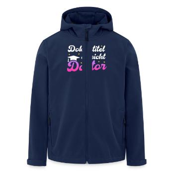 DOKTORTITEL ERREICHT Dissertation Lustiges - Recycelte Männer Softshell-Jacke von Stanley/Stella - Navy - Vorne - AI Model Male 185 light (185cm)