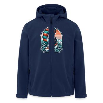Kitesurfing Kitesurfer Kiteboard - Men’s Recycled Softshell Jacket by Stanley/Stella - navy - Front - AI Model Male 185 light (185cm)