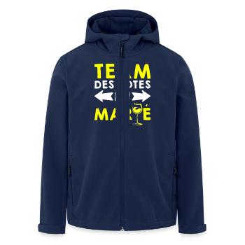 TEAM DES POTES DU MARIÉ EVG FUTUR MARIÉ ÉQUIPE - Veste softshell homme en polyester recyclé Stanley/Stella - marine - Devant - AI Model Male 185 light (185cm)
