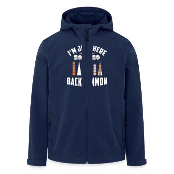 Backgammon Spiel - Recycelte Männer Softshell-Jacke von Stanley/Stella - Navy - Vorne - AI Model Male 185 light (185cm)