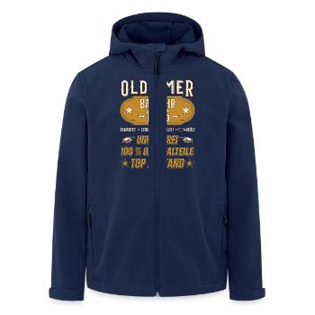 Oldtimer Modell 1975 Vintage Retro funny Design - Recycelte Männer Softshell-Jacke von Stanley/Stella - Navy - Vorne - AI Model Male 185 light (185cm)